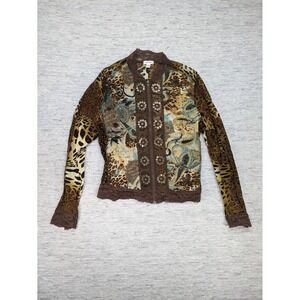 Jaipur Jacket Medium Sheer Lace Mesh Embellished Lace Paisley Y2K Forest Fairy